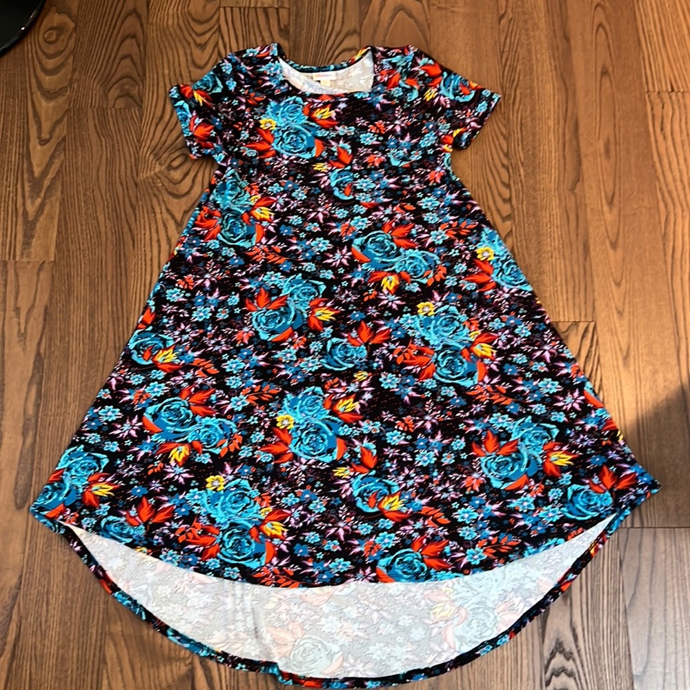 Rare Floral Blue Space-y Hi Low Carly Dress